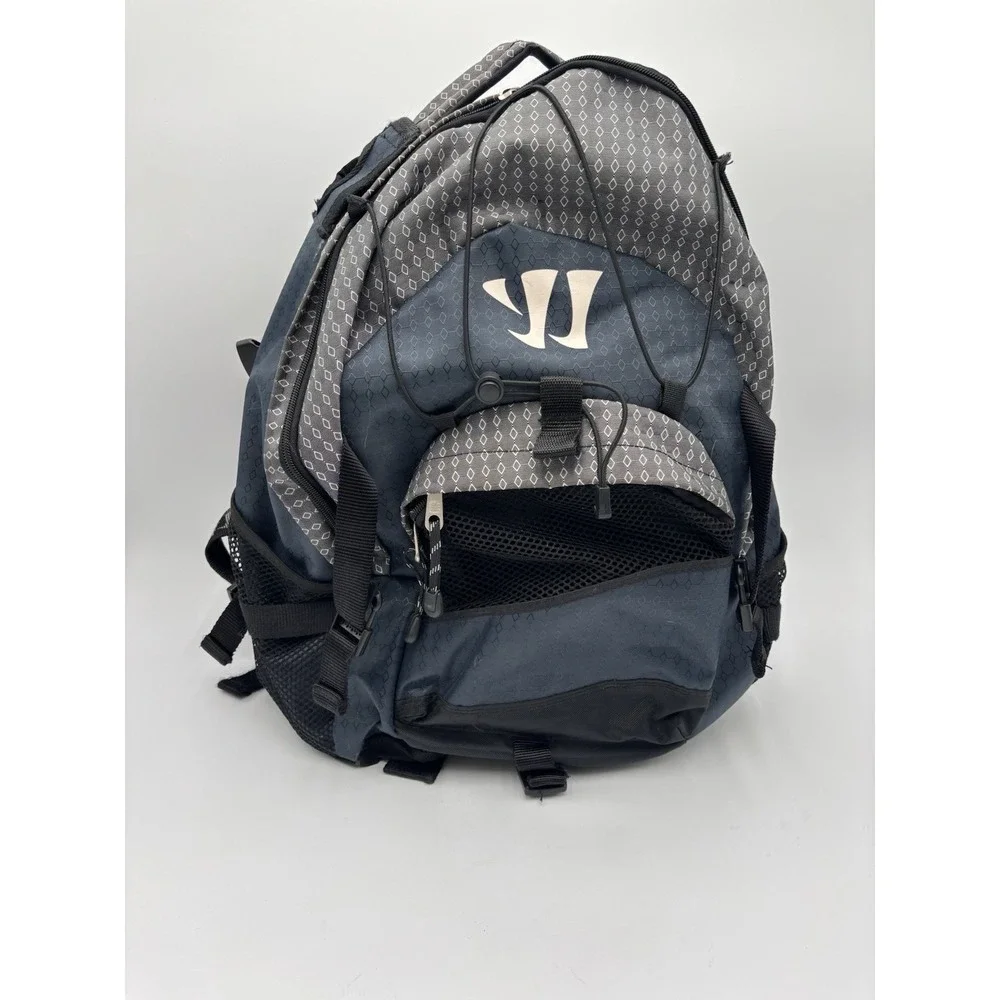 Warrior Lacrosse Gear Backpack Equipment Bag Navy Gray Helmet Stick Storage